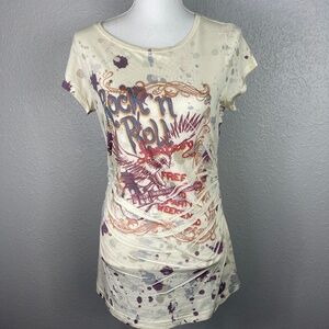 Self Esteem Cream Graphic Rock 'n' Roll Short Sleeve Tee